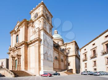 baroque style Cathedral in sicilian town Piazza Armerina