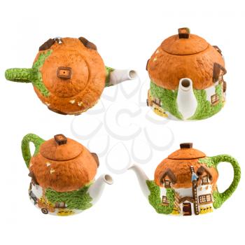 english ceramic teapot isolated on white