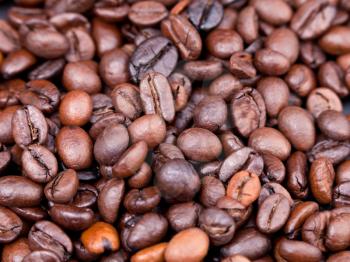 background from many roasted coffee beans