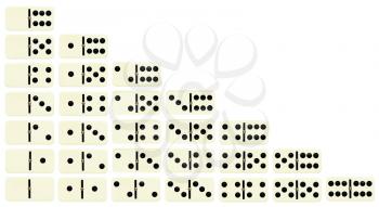 full set of dominoes tiles isolated on white background