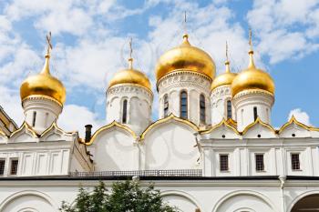cupola of annunciation cathedral in Moscow Kremlin in summer day