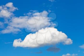 fluffy cumulus cloud in blue sky in summer day