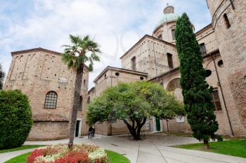 view of archiepiscopal museum and Baptistery of Neon in Ravenna, Italy