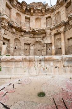 antique bowl near Artemis temple in ancient town Jerash in Jordan