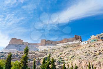 Kerak crusader castle in Kerak town, Jordan