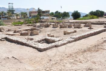 foundation of ancient building in Ayla in Aqaba, Jordan