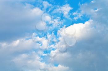 cumulus cloudscape in blue summer sky