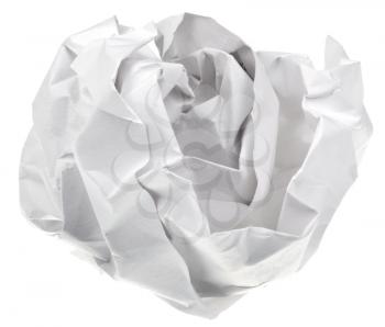 wad of paper isolated on white background