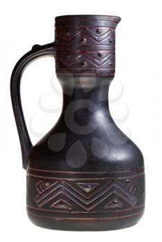 georgian ceramic pottery pitcher isolated on white background