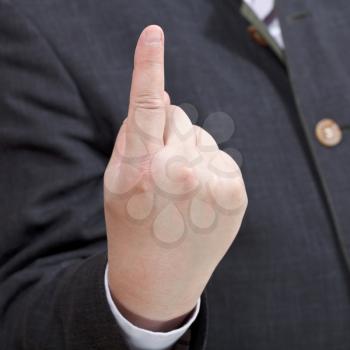 businessman counting with fingers - hand gesture close up