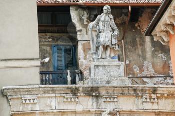 statue of Scipione Maffei on Piazza dei Signori in Verona city, Italy