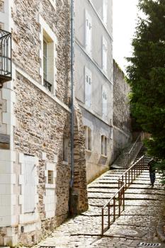 Rue Donadieu De Puycharic narrow street in Angers, France