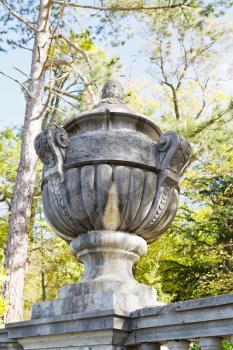 decorative bowl in garden of Massandra Palace in Crimea