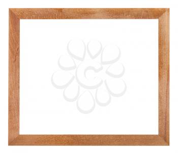 modern simple flat wooden picture frame with cut out blank space isolated on white background