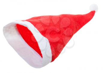 christmas symbol - empty red santa claus hat isolated on white background