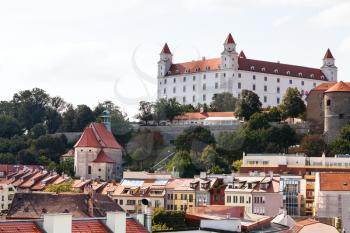 travel to Bratislava city - view of Bratislava castle from old city
