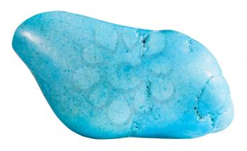 turkvenit (blue howlite) - imitation of young turquoise - natural mineral gem stone isolated on white background
