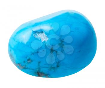 natural mineral gem stone - turkvenit (blue howlite) gemstone isolated on white background close up