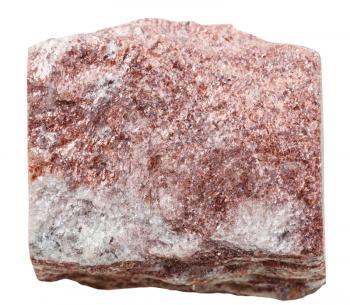 macro shooting of collection natural rock - red aventurine mineral stone isolated on white background