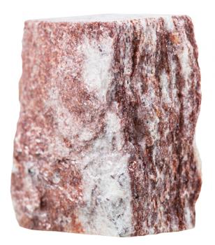 macro shooting of collection natural rock - red aventurine mineral gemstone isolated on white background