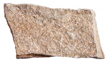 macro shooting of sedimentary rock specimens - Arenite (polymictic Sandstone) stone isolated on white background