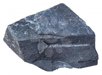 macro shooting of sedimentary rock specimens - Argillite (mudstone) mineral isolated on white background
