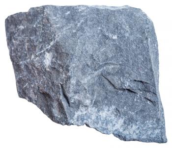 macro shooting of sedimentary rock specimens - Argillite (mudstone) stone isolated on white background