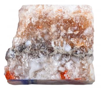 macro shooting of mineral resources - Halite (rock salt) specimen isolated on white background