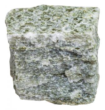 macro shooting of metamorphic rock specimens - quartz mica schist mineral isolated on white background