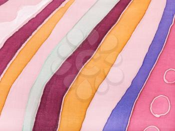 textile background - abstract striped colored silk batik