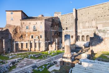 travel to Italy - Forum of Augustus on ancient roman forums in Rome city