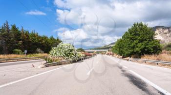 travel to Italy - main highway in Sicily in summer day