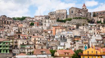 travel to Italy - cityscape of Castiglione di Sicilia town in mountain of Sicily