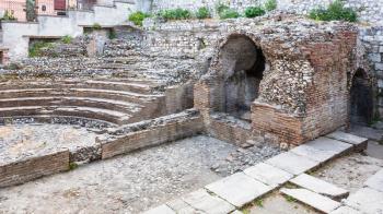travel to Italy - ancient roman Odeon theater in Taormina city in Sicily