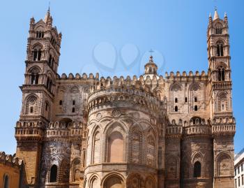travel to Italy - back side of Palermo Cathedral in Sicily