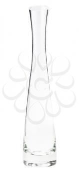 tall glass flower vase isolated on white background