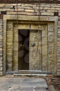 Gates of Sangla Fort - Hindu Temple. Sangla, Himachal Pradesh, India