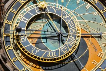 Astronomical clock on Town Hall. Prague, Czech Republic