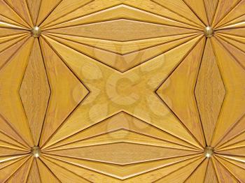 Wooden segments as abstract kaleidoscope background.