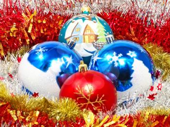 Christmas decorative balls and taken closeup. 