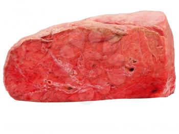 Uncooked cow lung isolated on a white background.