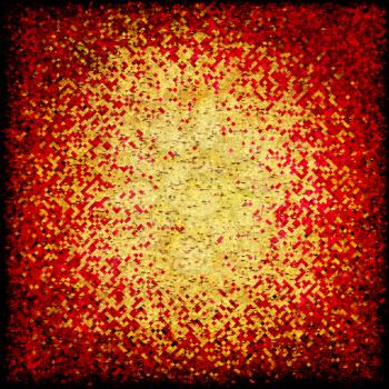 Grungy red abstract background with golden confetti inside.Digitally generated image.