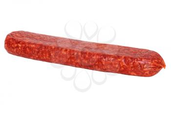 Appetizing salami isolated on white background.