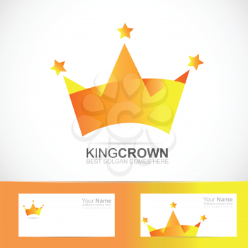Vector company logo element template of orange crown 3d