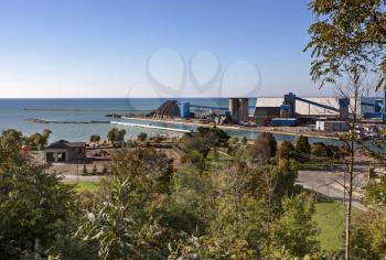 Goderich Ontario industry overlooking Lake Huron Port