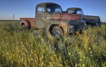 Vintage Farm Trucks Saskatchewan Canada weathered and old