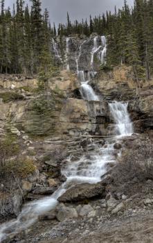 Tangle Waterfall Alberta Canada Jasper Highway cascade