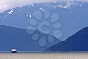 Ferry in British Columbia fjord