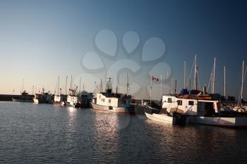 commercial fishing boats at Gimli Marina on Lake Winnipeg