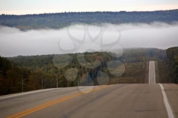 Ground fog in scenic Alberta